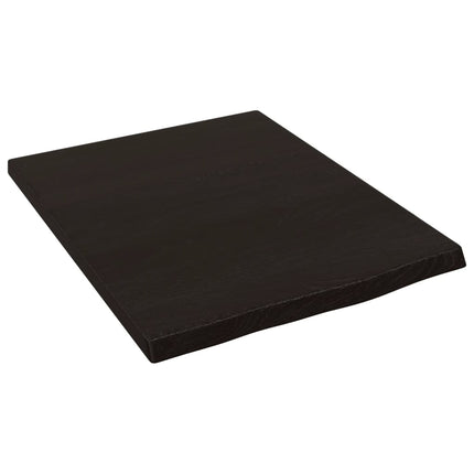 Piano Bagno Marrone Scuro 40x50x(2-4)cm Legno Massello Trattato