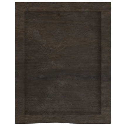 Piano Bagno Marrone Scuro 40x50x(2-4)cm Legno Massello Trattato