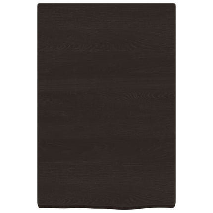 Piano Bagno Marrone Scuro 40x60x(2-4)cm Legno Massello Trattato