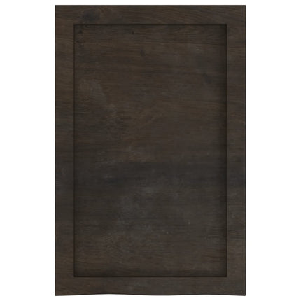 Piano Bagno Marrone Scuro 40x60x(2-4)cm Legno Massello Trattato