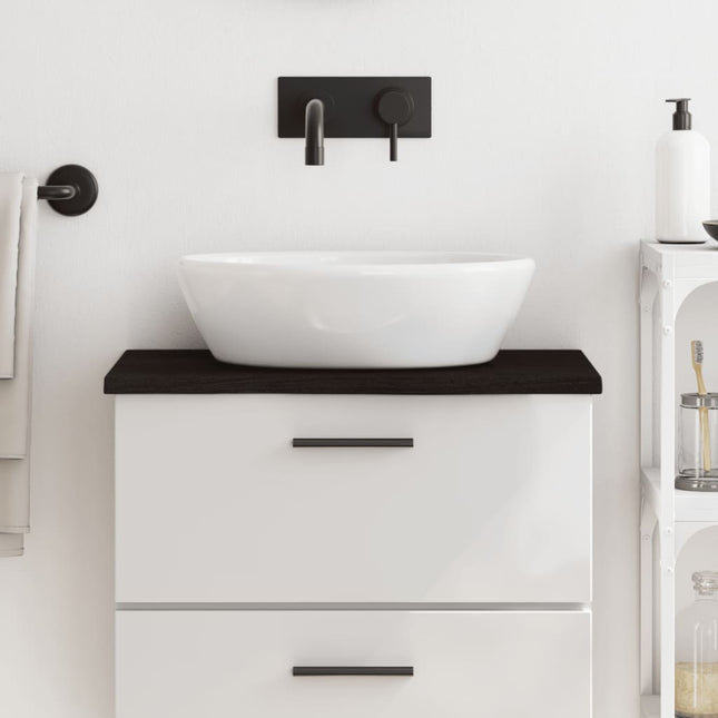 Piano Bagno Marrone Scuro 60x30x2 cm Legno Massello Trattato