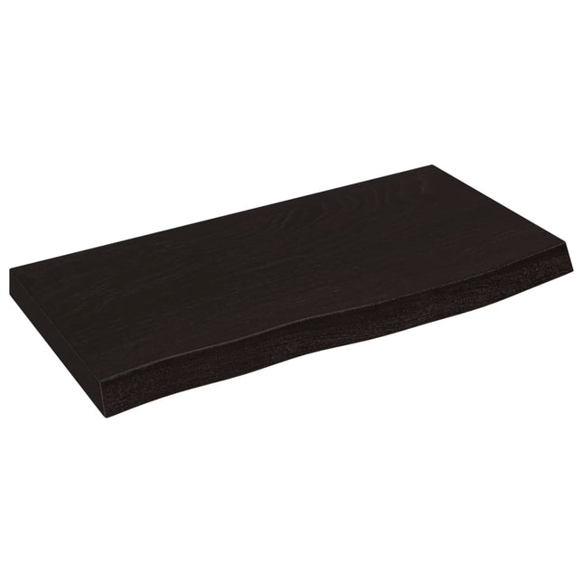 Piano Bagno Marrone Scuro 60x30x(2-4)cm Legno Massello Trattato
