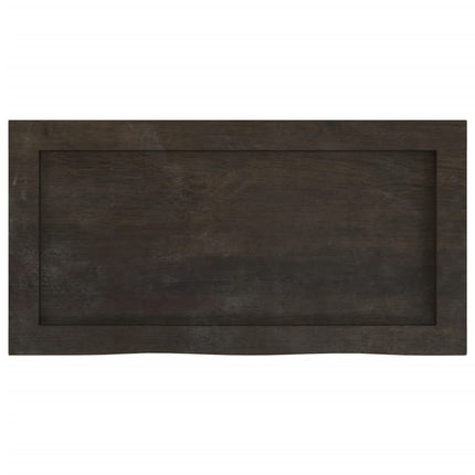 Piano Bagno Marrone Scuro 60x30x(2-4)cm Legno Massello Trattato