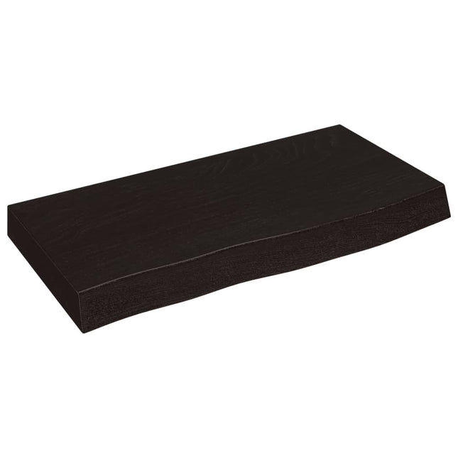 Piano Bagno Marrone Scuro 60x30x(2-6)cm Legno Massello Trattato