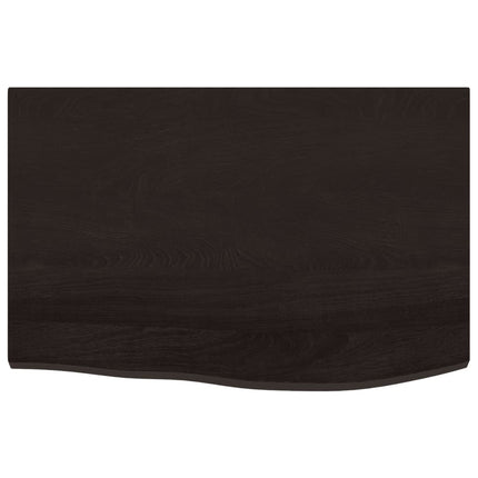 Piano Bagno Marrone Scuro 60x40x(2-4)cm Legno Massello Trattato