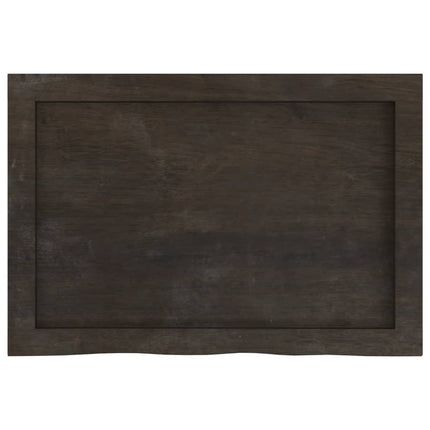 Piano Bagno Marrone Scuro 60x40x(2-6)cm Legno Massello Trattato