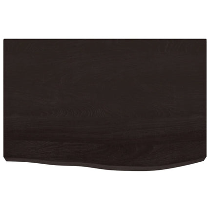 Piano Bagno Marrone Scuro 60x50x(2-4)cm Legno Massello Trattato