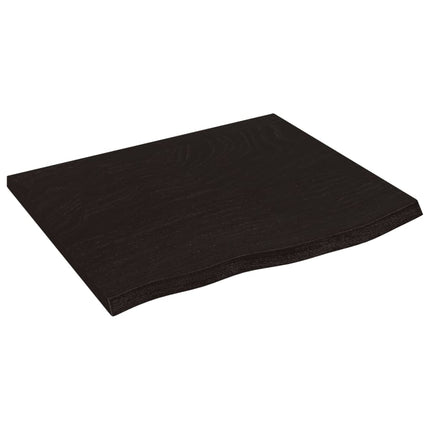 Piano Bagno Marrone Scuro 60x50x(2-6)cm Legno Massello Trattato