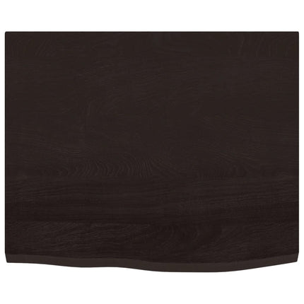 Piano Bagno Marrone Scuro 60x50x(2-6)cm Legno Massello Trattato