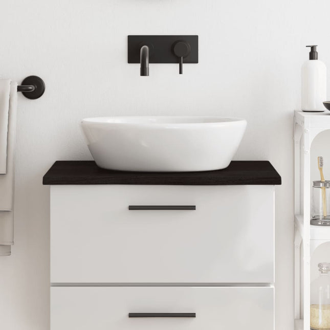 Piano Bagno Marrone Scuro 60x60x2 cm Legno Massello Trattato