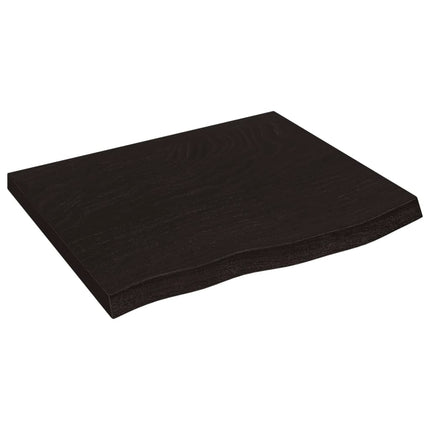 Piano Bagno Marrone Scuro 60x60x(2-4)cm Legno Massello Trattato