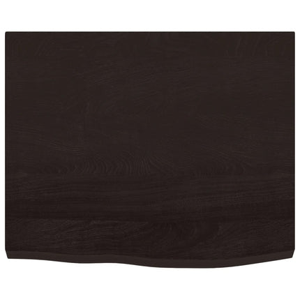 Piano Bagno Marrone Scuro 60x60x(2-4)cm Legno Massello Trattato