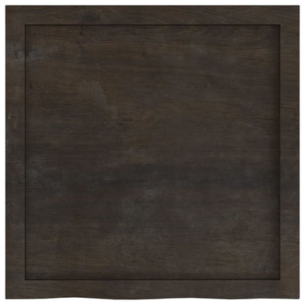 Piano Bagno Marrone Scuro 60x60x(2-4)cm Legno Massello Trattato