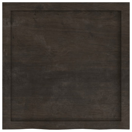 Piano Bagno Marrone Scuro 60x60x(2-6)cm Legno Massello Trattato