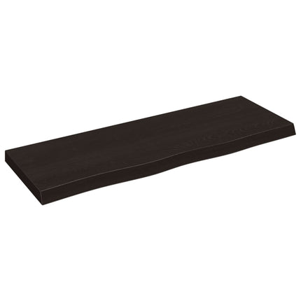 Piano Bagno Marrone Scuro 80x30x(2-4)cm Legno Massello Trattato