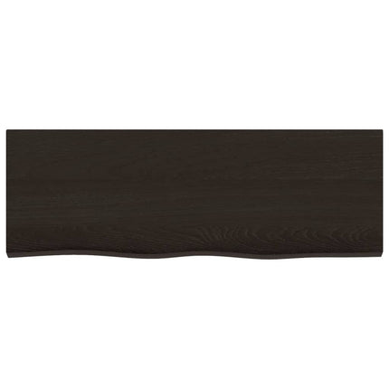 Piano Bagno Marrone Scuro 80x30x(2-4)cm Legno Massello Trattato