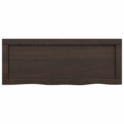 Piano Bagno Marrone Scuro 80x30x(2-4)cm Legno Massello Trattato