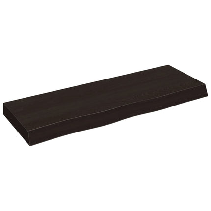 Piano Bagno Marrone Scuro 80x30x(2-6)cm Legno Massello Trattato