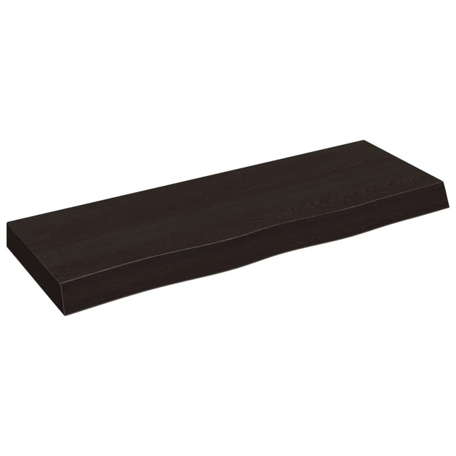 Piano Bagno Marrone Scuro 80x30x(2-6)cm Legno Massello Trattato