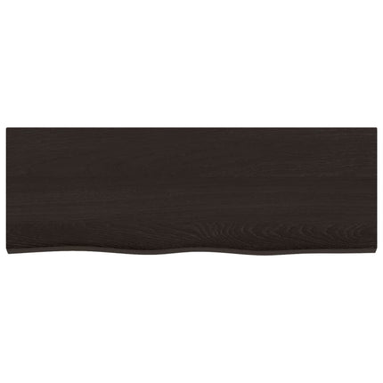 Piano Bagno Marrone Scuro 80x30x(2-6)cm Legno Massello Trattato