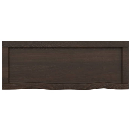 Piano Bagno Marrone Scuro 80x30x(2-6)cm Legno Massello Trattato
