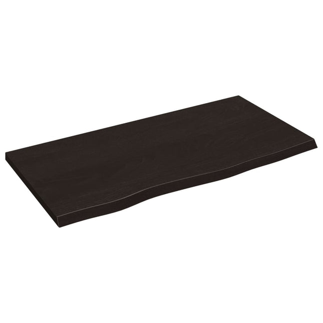Piano Bagno Marrone Scuro 80x40x2 cm Legno Massello Trattato