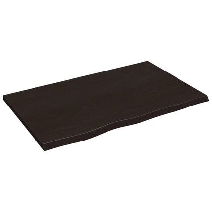 Piano Bagno Marrone Scuro 80x50x2 cm Legno Massello Trattato