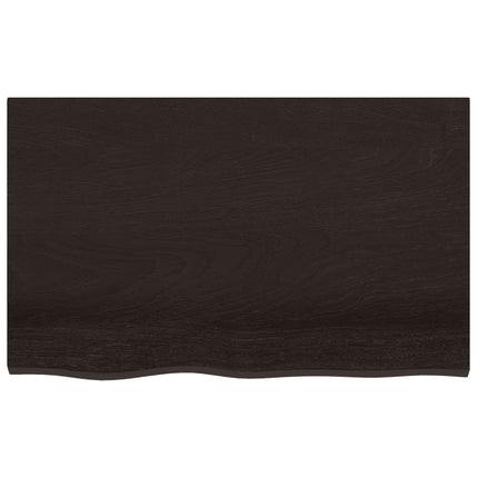 Piano Bagno Marrone Scuro 80x50x2 cm Legno Massello Trattato