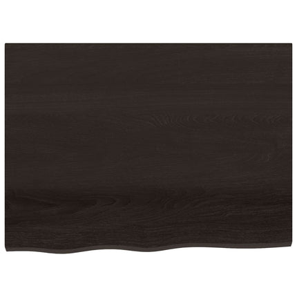 Piano Bagno Marrone Scuro 80x60x(2-4)cm Legno Massello Trattato