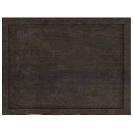 Piano Bagno Marrone Scuro 80x60x(2-4)cm Legno Massello Trattato