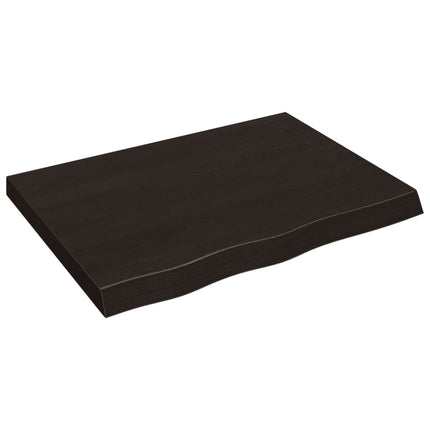 Piano Bagno Marrone Scuro 80x60x(2-6)cm Legno Massello Trattato