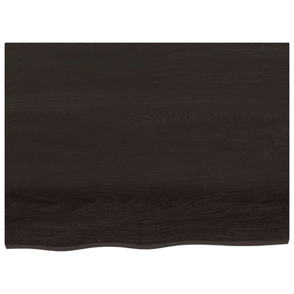Piano Bagno Marrone Scuro 80x60x(2-6)cm Legno Massello Trattato