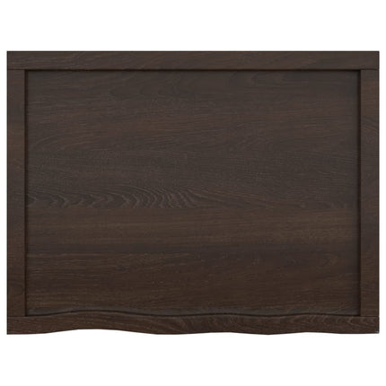 Piano Bagno Marrone Scuro 80x60x(2-6)cm Legno Massello Trattato