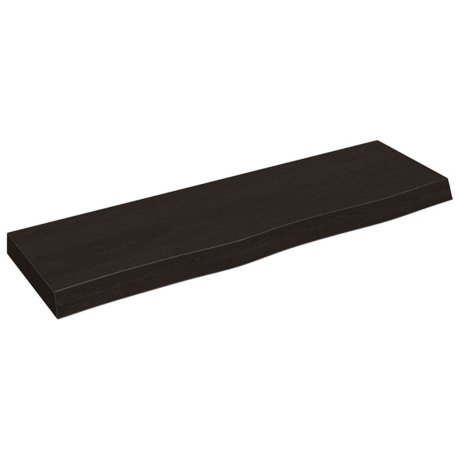 Piano Bagno Marrone Scuro 100x30x(2-6)cm Legno Trattato