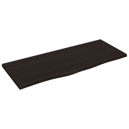 Piano Bagno Marrone Scuro 100x40x2 cm Legno Massello Trattato
