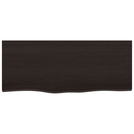 Piano Bagno Marrone Scuro 100x40x2 cm Legno Massello Trattato