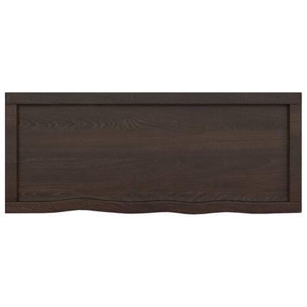 Piano Bagno Marrone Scuro 100x40x2cm Legno Massello Trattato
