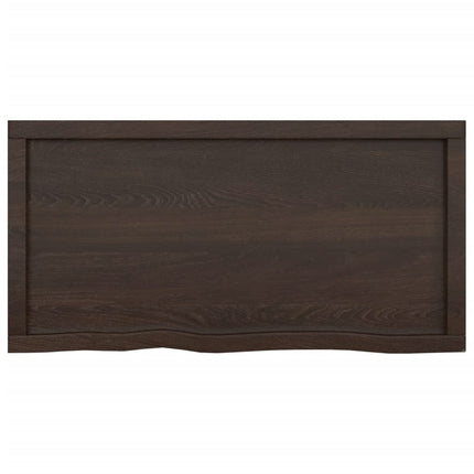 Piano Bagno Marrone Scuro 100x50x(2-6)cm Legno Trattato