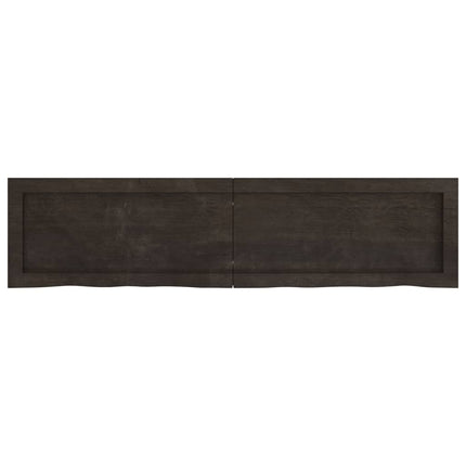Piano Bagno Marrone Scuro 120x30x(2-4)cm Legno Trattato
