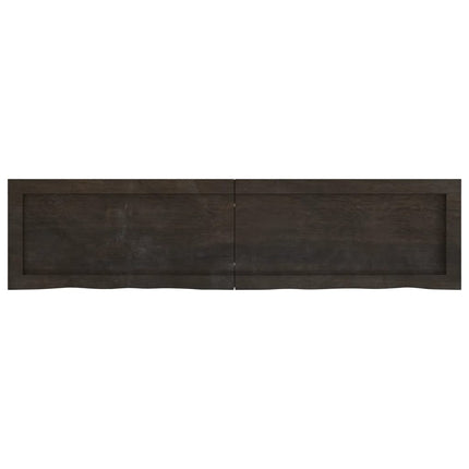Piano Bagno Marrone Scuro 120x30x(2-6)cm Legno Trattato
