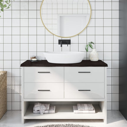 Piano Bagno Marrone Scuro 120x50x(2-4)cm Legno Trattato