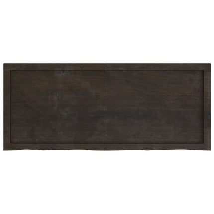 Piano Bagno Marrone Scuro 120x50x(2-6)cm Legno Trattato