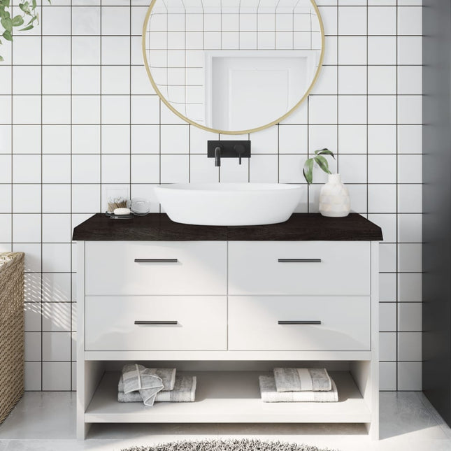 Piano Bagno Marrone Scuro 120x50x(2-6)cm Legno Trattato
