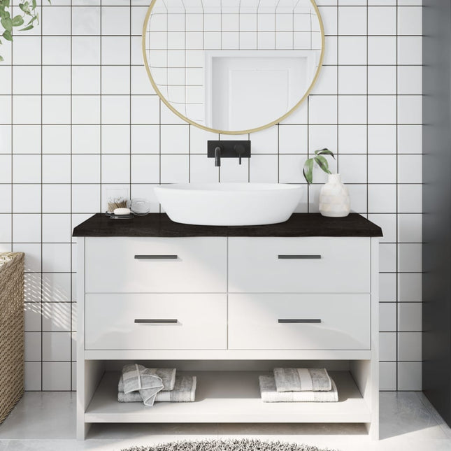 Piano Bagno Marrone Scuro 120x60x(2-4)cm Legno Trattato