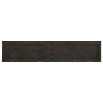 Piano Bagno Marrone Scuro 140x30x(2-4)cm Legno Trattato