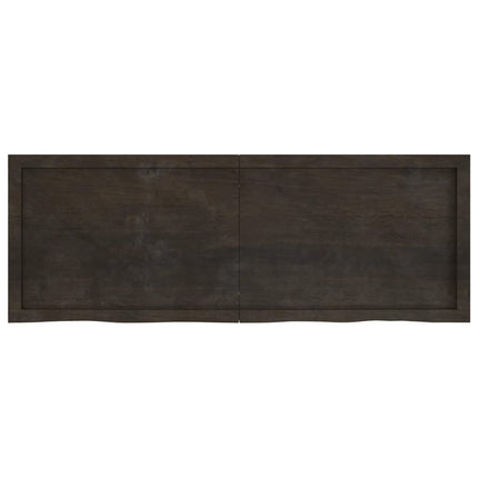 Piano Bagno Marrone Scuro 140x50x(2-6)cm Legno Trattato