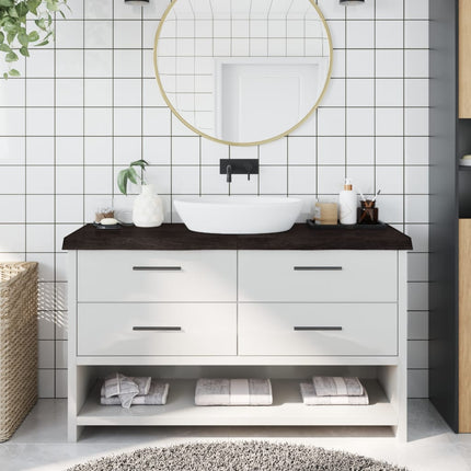 Piano Bagno Marrone Scuro 140x50x(2-6)cm Legno Trattato