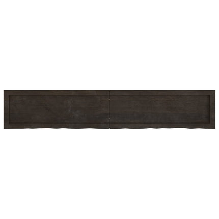 Piano Bagno Marrone Scuro 160x30x(2-6)cm Legno Trattato