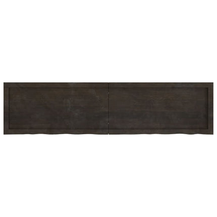 Piano Bagno Marrone Scuro 160x40x(2-4)cm Legno Trattato