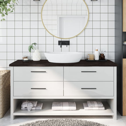 Piano Bagno Marrone Scuro 160x60x(2-4)cm Legno Trattato